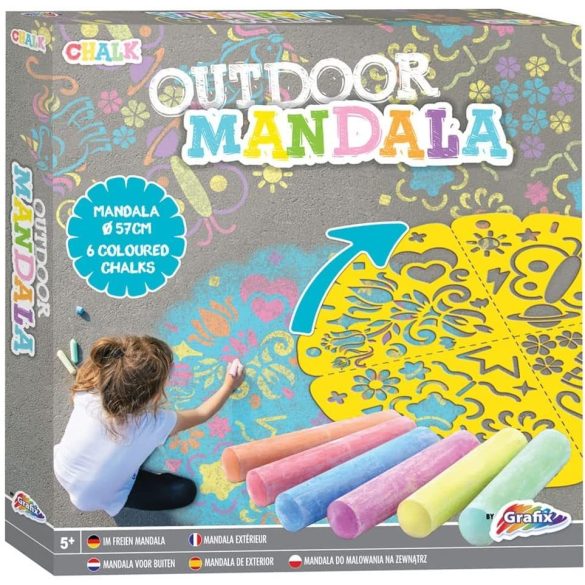 57 cm-es mandala sablon 6 db színes aszfaltkrétával Grafix