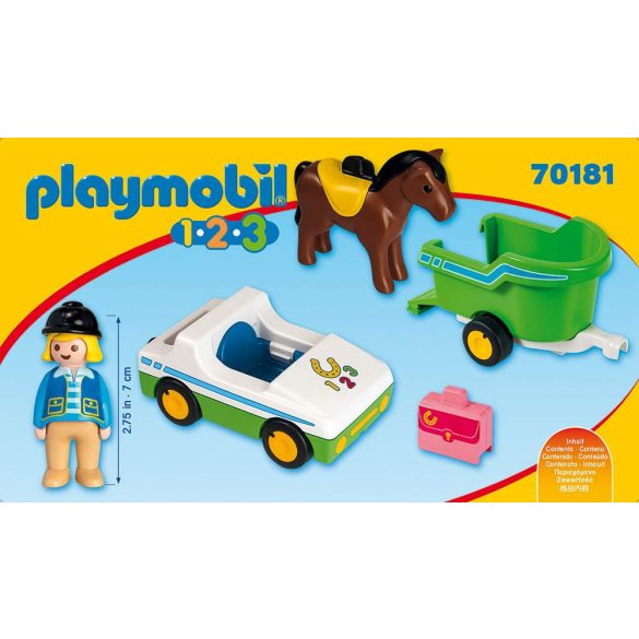 1.2.3 Kisautó lószállító pótkocsival Playmobil